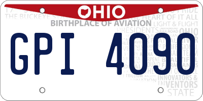 OH license plate GPI4090