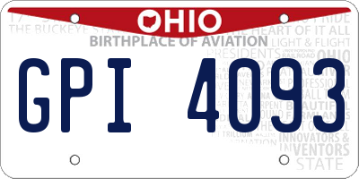 OH license plate GPI4093