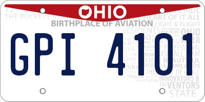 OH license plate GPI4101