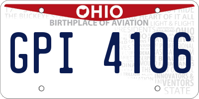 OH license plate GPI4106