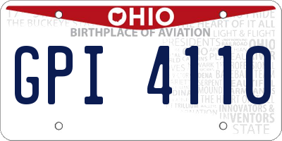 OH license plate GPI4110