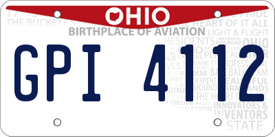 OH license plate GPI4112