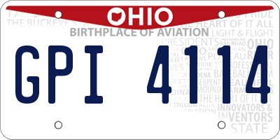 OH license plate GPI4114