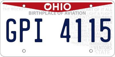OH license plate GPI4115