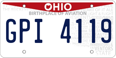 OH license plate GPI4119