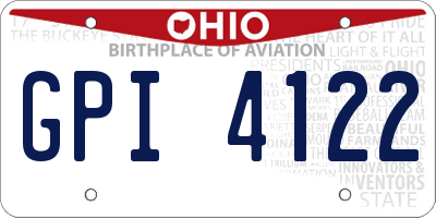 OH license plate GPI4122