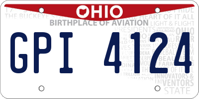 OH license plate GPI4124