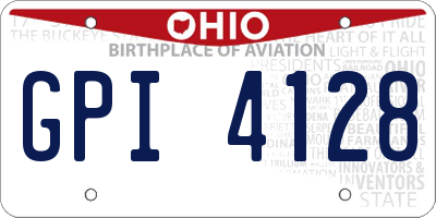OH license plate GPI4128