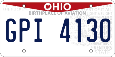 OH license plate GPI4130