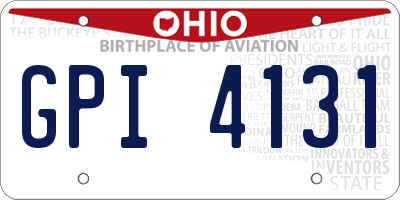 OH license plate GPI4131