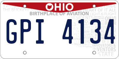 OH license plate GPI4134