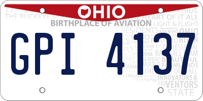 OH license plate GPI4137