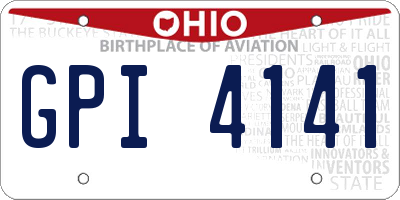 OH license plate GPI4141