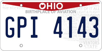 OH license plate GPI4143