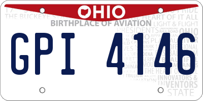 OH license plate GPI4146