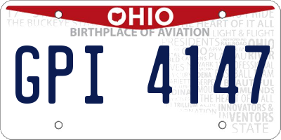 OH license plate GPI4147