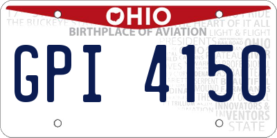 OH license plate GPI4150