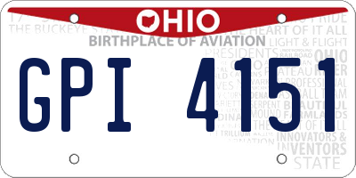 OH license plate GPI4151