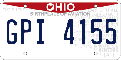 OH license plate GPI4155