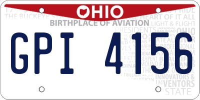 OH license plate GPI4156