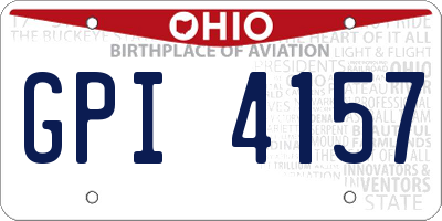 OH license plate GPI4157