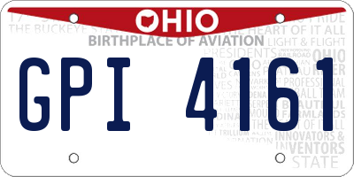 OH license plate GPI4161