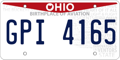 OH license plate GPI4165