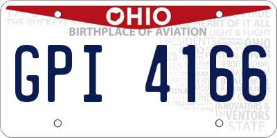 OH license plate GPI4166
