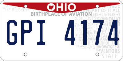 OH license plate GPI4174