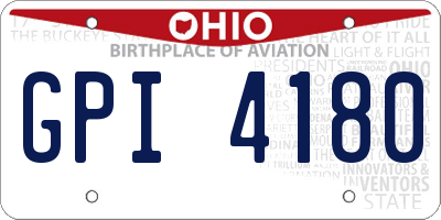 OH license plate GPI4180