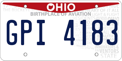 OH license plate GPI4183