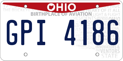 OH license plate GPI4186
