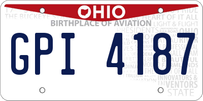 OH license plate GPI4187