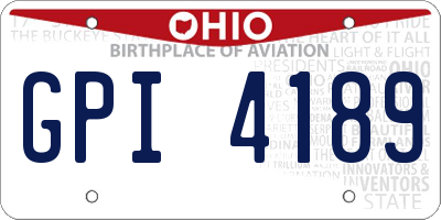 OH license plate GPI4189