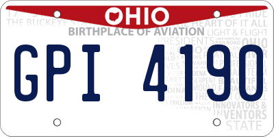 OH license plate GPI4190