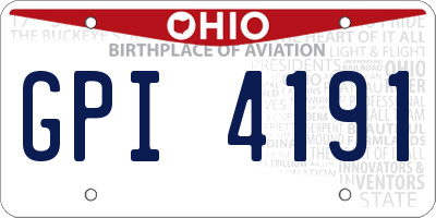 OH license plate GPI4191