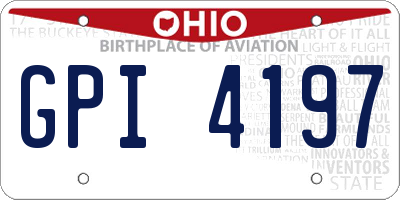 OH license plate GPI4197