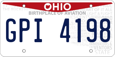 OH license plate GPI4198