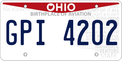 OH license plate GPI4202