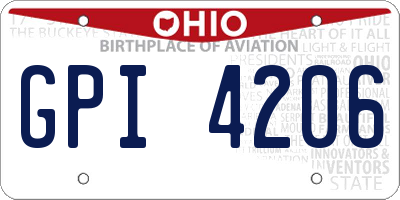OH license plate GPI4206