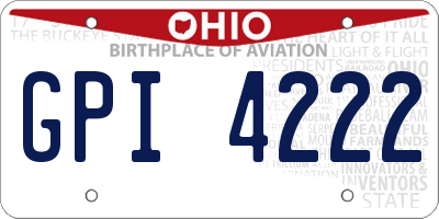 OH license plate GPI4222