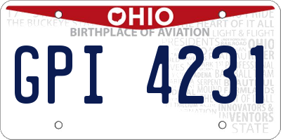 OH license plate GPI4231