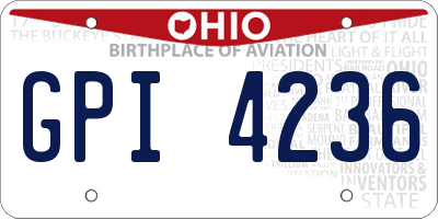 OH license plate GPI4236