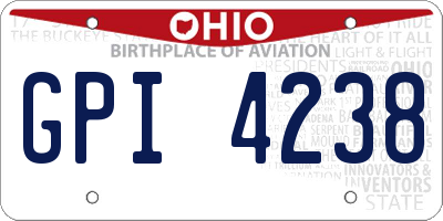 OH license plate GPI4238