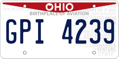 OH license plate GPI4239