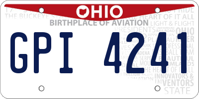 OH license plate GPI4241