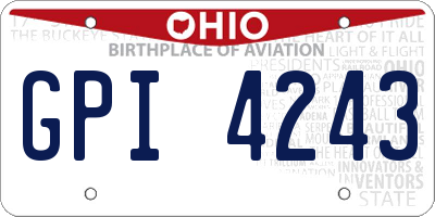 OH license plate GPI4243
