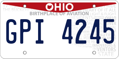 OH license plate GPI4245