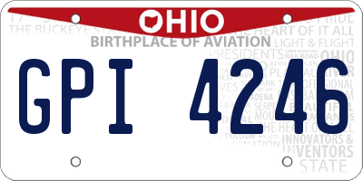OH license plate GPI4246