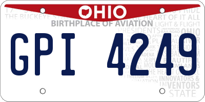 OH license plate GPI4249